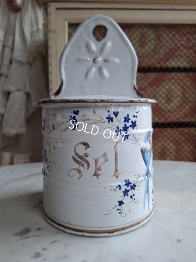 画像4: アンティークホーロー小鳥柄セル缶