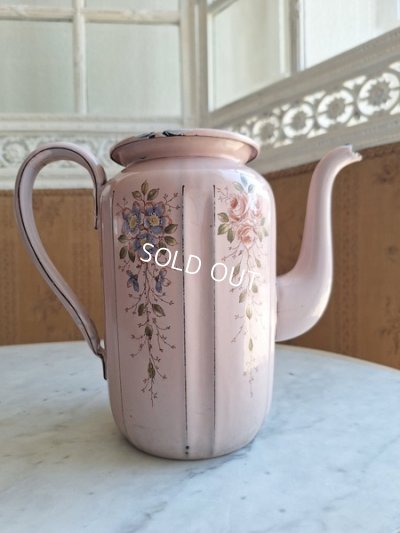 画像5: アンティークホーロー手描きコーヒーポット