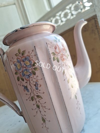 画像9: アンティークホーロー手描きコーヒーポット