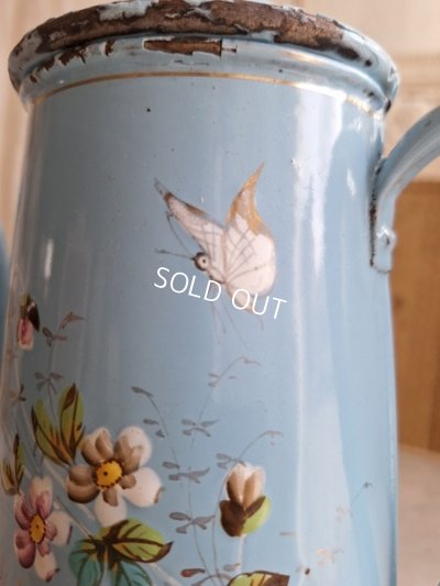 画像6: アンティークホーロー手描きコーヒーポット