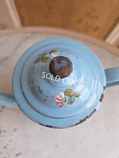 画像12: アンティークホーロー手描きコーヒーポット