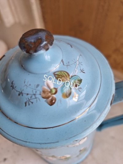 画像14: アンティークホーロー手描きコーヒーポット