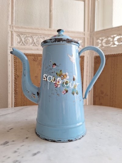 画像7: アンティークホーロー手描きコーヒーポット