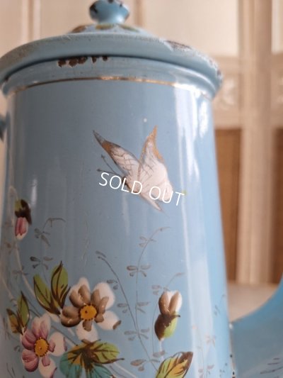 画像5: アンティークホーロー手描きコーヒーポット