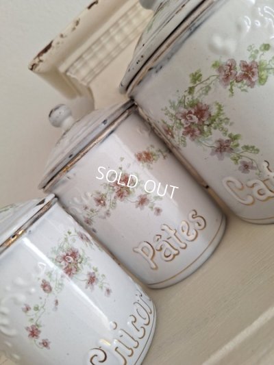 画像2: BFホーローすみれ柄キャニスター