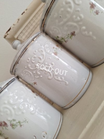 画像6: BFホーローすみれ柄キャニスター