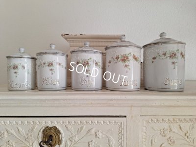 画像25: BFホーローすみれ柄キャニスター