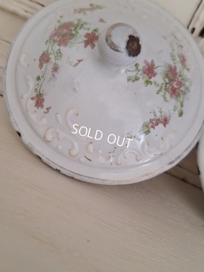 画像20: BFホーローすみれ柄キャニスター