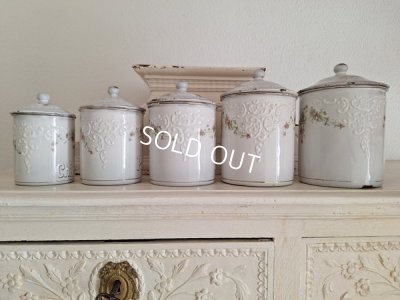 画像22: BFホーローすみれ柄キャニスター