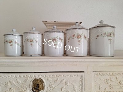 画像24: BFホーローすみれ柄キャニスター