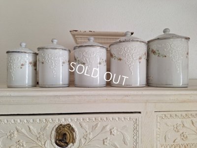 画像23: BFホーローすみれ柄キャニスター