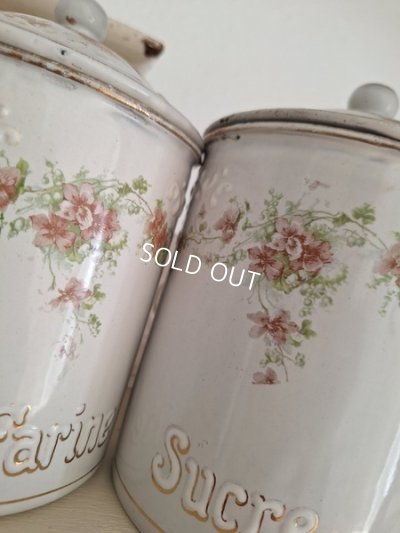 画像9: BFホーローすみれ柄キャニスター