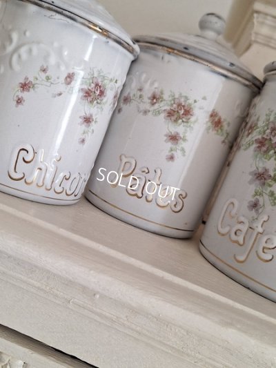 画像10: BFホーローすみれ柄キャニスター