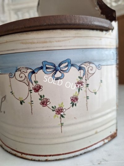 画像9: アンティークホーローフラワー缶