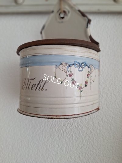 画像14: アンティークホーローフラワー缶