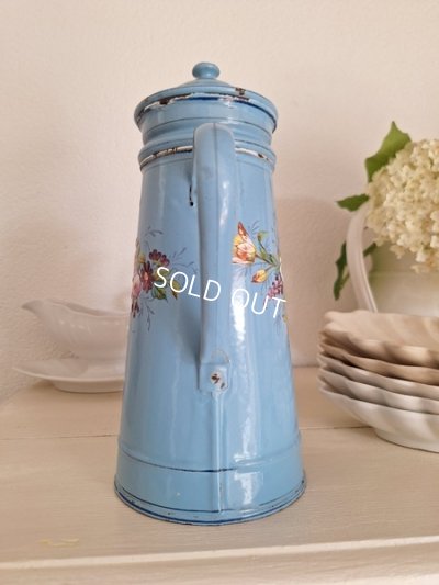 画像12: アンティークホーロー手描きコーヒーポット