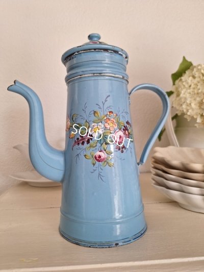 画像11: アンティークホーロー手描きコーヒーポット