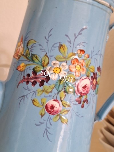 画像2: アンティークホーロー手描きコーヒーポット