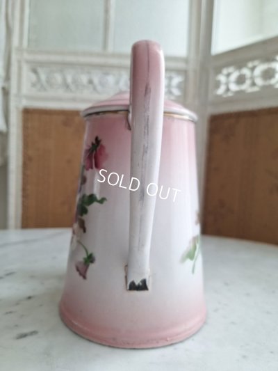 画像5: アンティークホーロー花柄ポット