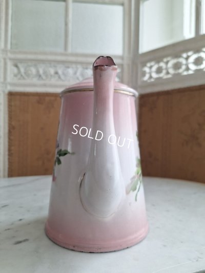 画像7: アンティークホーロー花柄ポット