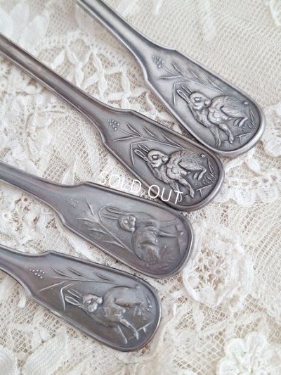 画像4: シルバープレートうさぎのカトラリーセット