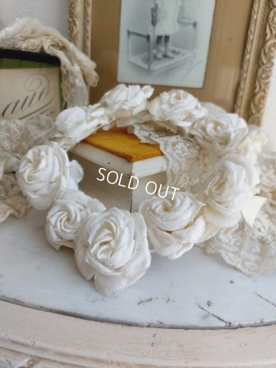 画像2: アンティーク布花冠