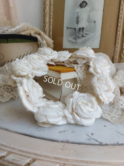 画像11: アンティーク布花冠