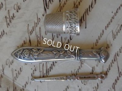 画像6: ローズ柄シルバーソーイングセット