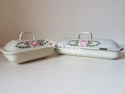 画像2: ホーローローズと勿忘草柄ソープディッシュセット