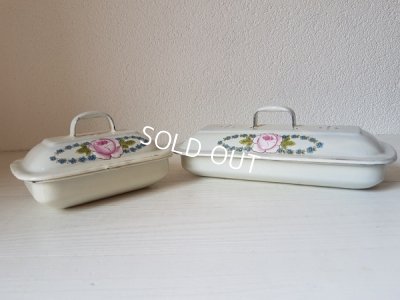 画像3: ホーローローズと勿忘草柄ソープディッシュセット