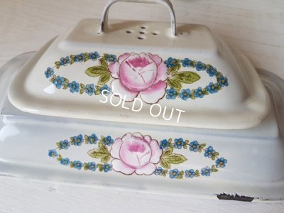 画像11: ホーローローズと勿忘草柄ソープディッシュセット