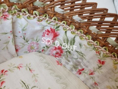 画像4: フレンチアンティークファブリックバスケット