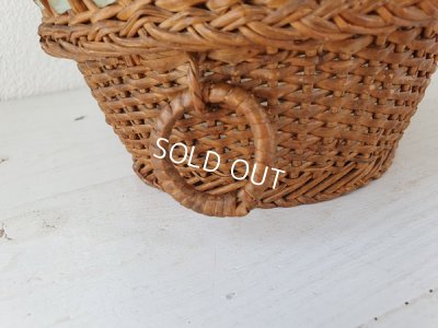 画像10: フレンチアンティークファブリックバスケット