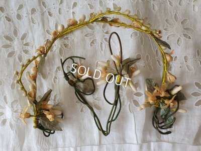 画像11: アンティ―クワックスフラワーティアラ