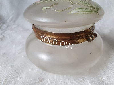 画像10: アンティーク花柄パウダージャー