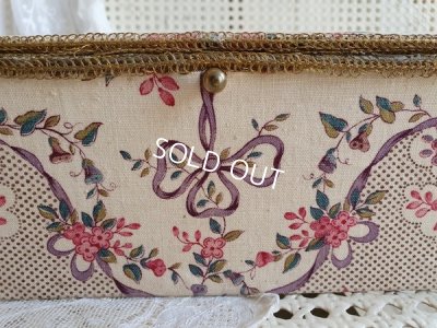 画像5: アンティークリボンと花かご柄カルトナージュボックス