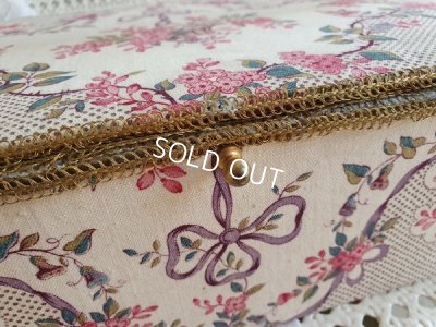 画像6: アンティークリボンと花かご柄カルトナージュボックス