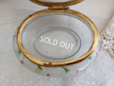 画像6: アンティークアネモネ柄ガラスパウダージャー