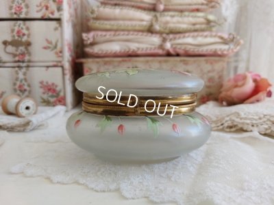 画像8: アンティークアネモネ柄ガラスパウダージャー