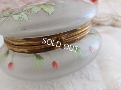 画像3: アンティークアネモネ柄ガラスパウダージャー