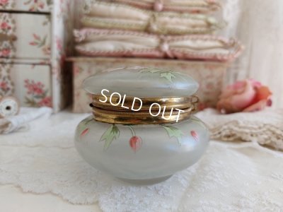 画像9: アンティークアネモネ柄ガラスパウダージャー