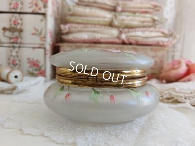 画像10: アンティークアネモネ柄ガラスパウダージャー