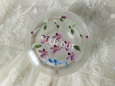 画像10: アンティークすみれ柄パウダージャー