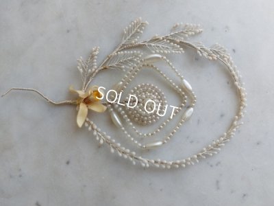 画像15: アンティークベール付ワックスフラワーティアラ