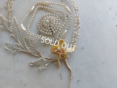 画像16: アンティークベール付ワックスフラワーティアラ