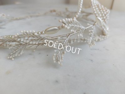 画像10: アンティークベール付ワックスフラワーティアラ