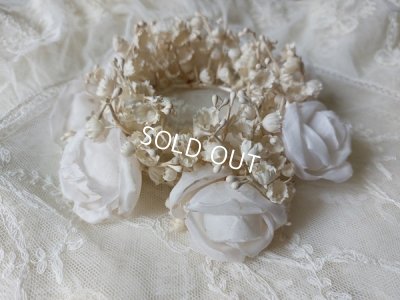 画像2: アンティークすずらんとローズの花冠