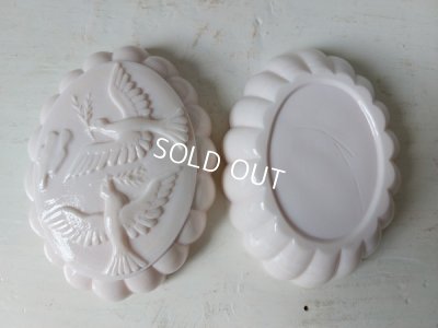 画像4: オパリンガラス小鳥柄ソープディッシュ