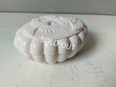 画像6: オパリンガラス小鳥柄ソープディッシュ