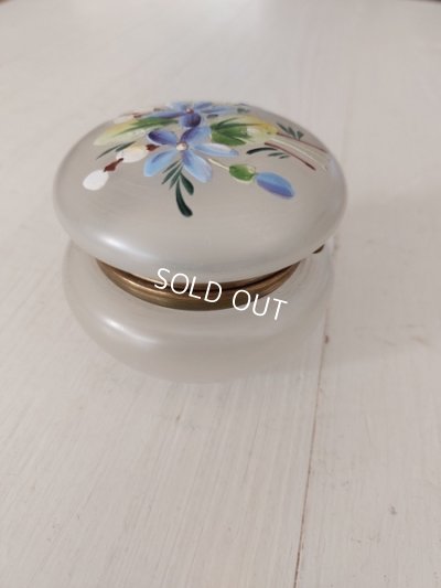 画像6: アンティーク花柄パウダージャー